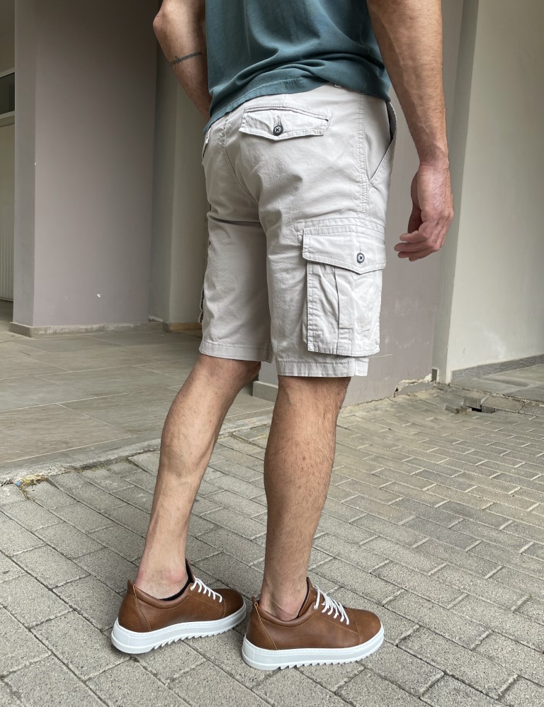 Ανδρική γκρι cargo βερμούδα 577923M φωτογραφία